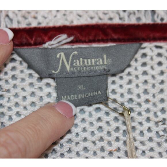 Natural Reflections NWT Women's‎ Pristine Cable Knit Open Front Cardigan Size XL - Picture 4 of 9